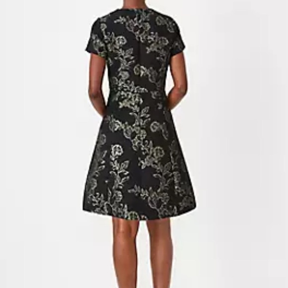 Ann Taylor shimmer brocade flare pocket dress - Picture 2 of 6